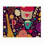 Collage Worx Black Collage Cupcake Eifel Tower Fireworks Paris Small Glasses Cloth (2 Sides)