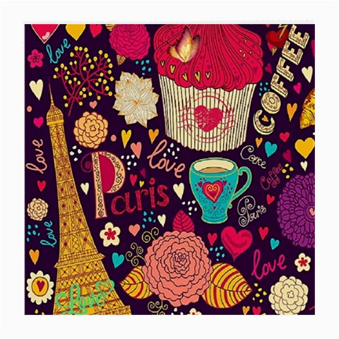 Collage Worx Black Collage Cupcake Eifel Tower Fireworks Paris Medium Glasses Cloth (2 Sides) from ArtsNow.com Front