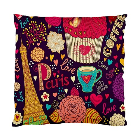 Collage Worx Black Collage Cupcake Eifel Tower Fireworks Paris Standard Cushion Case (One Side) from ArtsNow.com Front