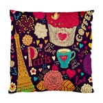 Collage Worx Black Collage Cupcake Eifel Tower Fireworks Paris Standard Cushion Case (Two Sides)