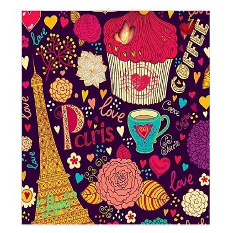 Collage Worx Black Collage Cupcake Eifel Tower Fireworks Paris Duvet Cover Double Side (King Size) from ArtsNow.com Front