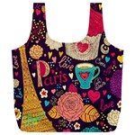 Collage Worx Black Collage Cupcake Eifel Tower Fireworks Paris Full Print Recycle Bag (XXXL)