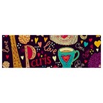 Collage Worx Black Collage Cupcake Eifel Tower Fireworks Paris Banner and Sign 12  x 4 