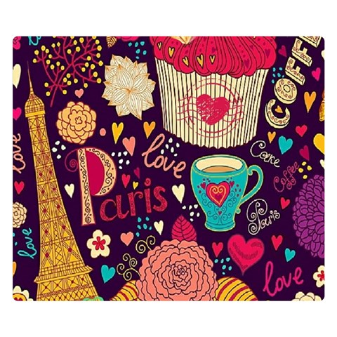 Collage Worx Black Collage Cupcake Eifel Tower Fireworks Paris Premium Plush Fleece Blanket (Small) from ArtsNow.com 50 x40  Blanket Front