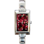 Floral Buds Of Roses Beautiful Flowers Rectangle Italian Charm Watch