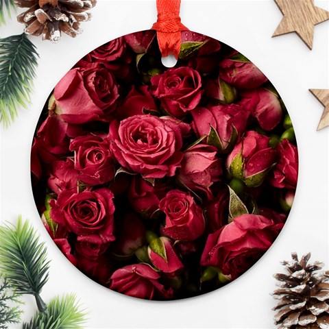 Floral Buds Of Roses Beautiful Flowers Ornament (Round) from ArtsNow.com Front