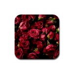 Floral Buds Of Roses Beautiful Flowers Rubber Square Coaster (4 pack)