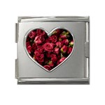 Floral Buds Of Roses Beautiful Flowers Mega Link Heart Italian Charm (18mm)