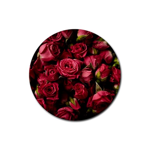 Floral Buds Of Roses Beautiful Flowers Rubber Coaster (Round) from ArtsNow.com Front