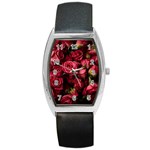 Floral Buds Of Roses Beautiful Flowers Barrel Style Metal Watch