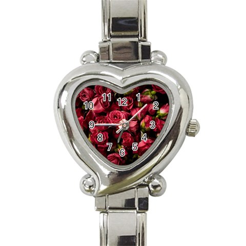 Floral Buds Of Roses Beautiful Flowers Heart Italian Charm Watch from ArtsNow.com Front