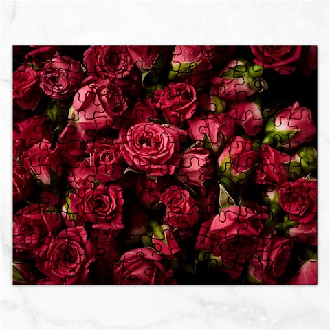 Floral Buds Of Roses Beautiful Flowers Rectangular Jigsaw Puzzl from ArtsNow.com Front