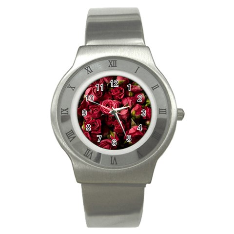 Floral Buds Of Roses Beautiful Flowers Stainless Steel Watch from ArtsNow.com Front