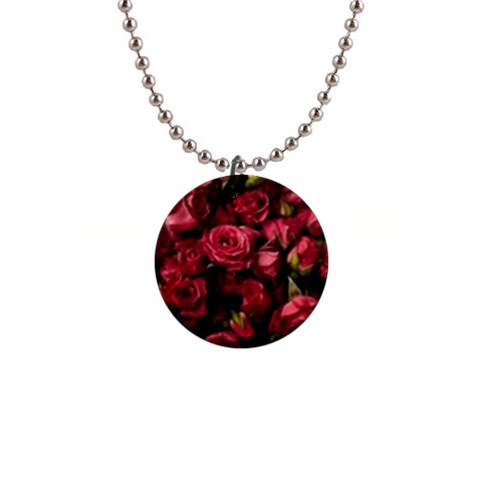 Floral Buds Of Roses Beautiful Flowers 1  Button Necklace from ArtsNow.com Front