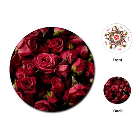 Floral Buds Of Roses Beautiful Flowers Playing Cards Single Design (Round) from ArtsNow.com Front