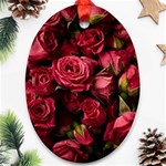 Floral Buds Of Roses Beautiful Flowers Oval Ornament (Two Sides)