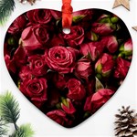 Floral Buds Of Roses Beautiful Flowers Heart Ornament (Two Sides)