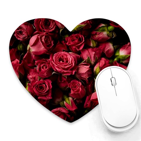 Floral Buds Of Roses Beautiful Flowers Heart Mousepad from ArtsNow.com Front