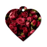 Floral Buds Of Roses Beautiful Flowers Dog Tag Heart (Two Sides)