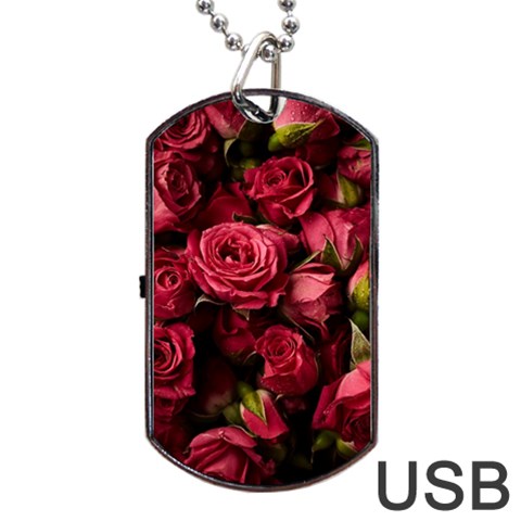 Floral Buds Of Roses Beautiful Flowers Dog Tag USB Flash (One Side) from ArtsNow.com Front