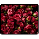 Floral Buds Of Roses Beautiful Flowers Two Sides Fleece Blanket (Medium)