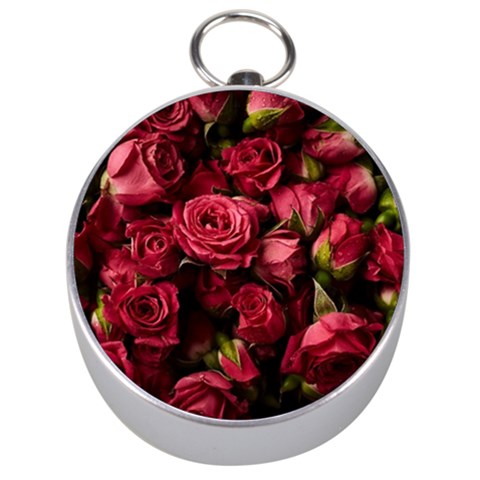 Floral Buds Of Roses Beautiful Flowers Silver Compasses from ArtsNow.com Front