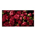 Floral Buds Of Roses Beautiful Flowers Satin Wrap 35  x 70 