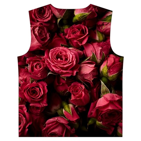 Floral Buds Of Roses Beautiful Flowers Kid s Button Up Puffer Vest from ArtsNow.com Back