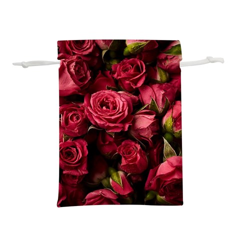 Floral Buds Of Roses Beautiful Flowers Lightweight Drawstring Pouch (S) from ArtsNow.com Front