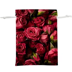 Floral Buds Of Roses Beautiful Flowers Lightweight Drawstring Pouch (XL) from ArtsNow.com Front