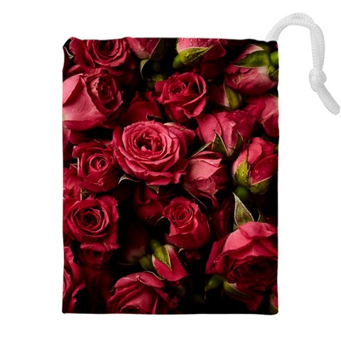 Floral Buds Of Roses Beautiful Flowers Drawstring Pouch (4XL) from ArtsNow.com Front