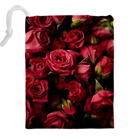 Floral Buds Of Roses Beautiful Flowers Drawstring Pouch (4XL) from ArtsNow.com Back