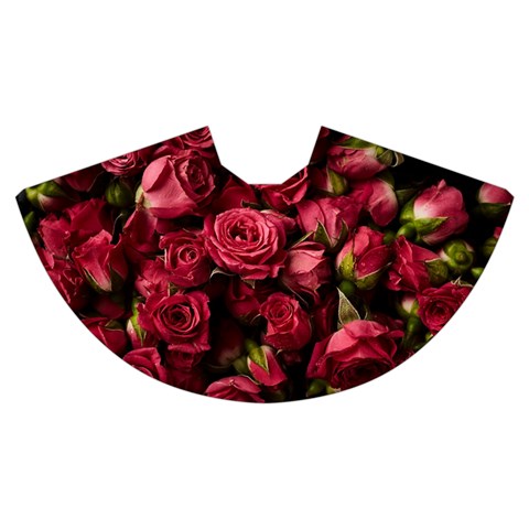 Floral Buds Of Roses Beautiful Flowers Women s Crop Top Pleated Skater Rave Skirt from ArtsNow.com Skirt Front