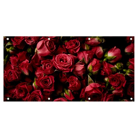 Floral Buds Of Roses Beautiful Flowers Banner and Sign 8  x 4  from ArtsNow.com Front