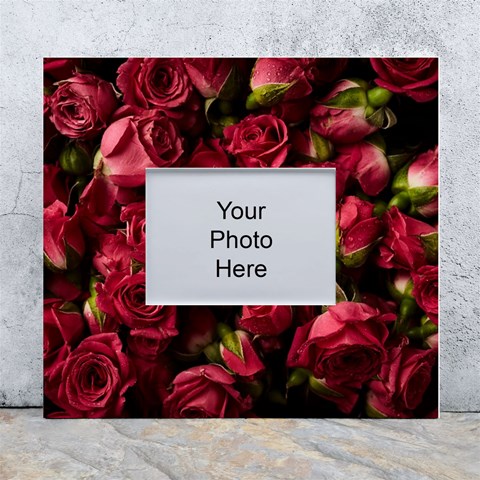 Floral Buds Of Roses Beautiful Flowers White Wall Photo Frame 5  x 7  from ArtsNow.com Front