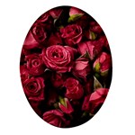 Floral Buds Of Roses Beautiful Flowers Oval Glass Fridge Magnet (4 pack)