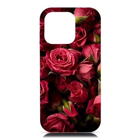 Floral Buds Of Roses Beautiful Flowers iPhone 16 Pro Max Black UV Print PC Hardshell Case from ArtsNow.com Front