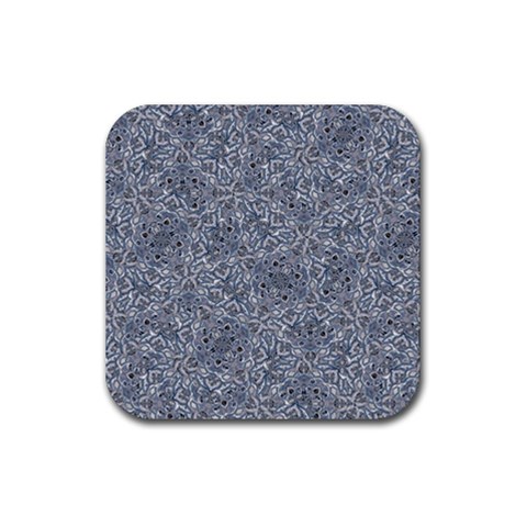 Blue Ornament Complex Mosaic Print Pattern Rubber Coaster (Square) from ArtsNow.com Front