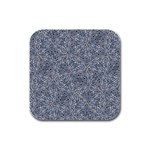 Blue Ornament Complex Mosaic Print Pattern Rubber Square Coaster (4 pack)