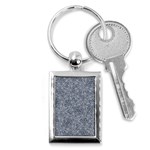 Blue Ornament Complex Mosaic Print Pattern Key Chain (Rectangle)