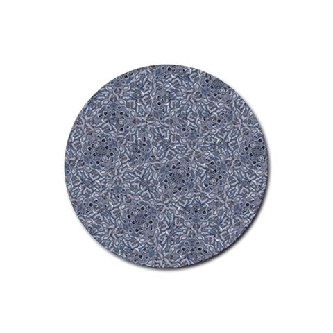 Blue Ornament Complex Mosaic Print Pattern Rubber Coaster (Round) from ArtsNow.com Front