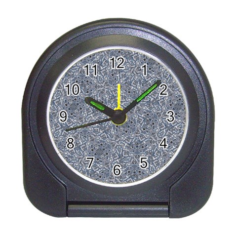 Blue Ornament Complex Mosaic Print Pattern Travel Alarm Clock from ArtsNow.com Front