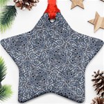 Blue Ornament Complex Mosaic Print Pattern Star Ornament (Two Sides)