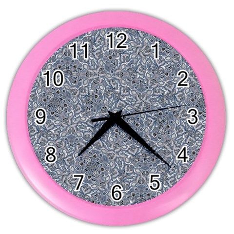 Blue Ornament Complex Mosaic Print Pattern Color Wall Clock from ArtsNow.com Front