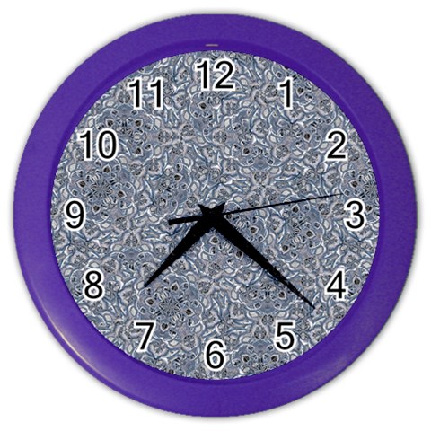 Blue Ornament Complex Mosaic Print Pattern Color Wall Clock from ArtsNow.com Front