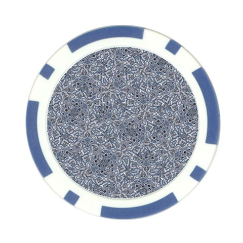 Blue Ornament Complex Mosaic Print Pattern Poker Chip Card Guard from ArtsNow.com Front