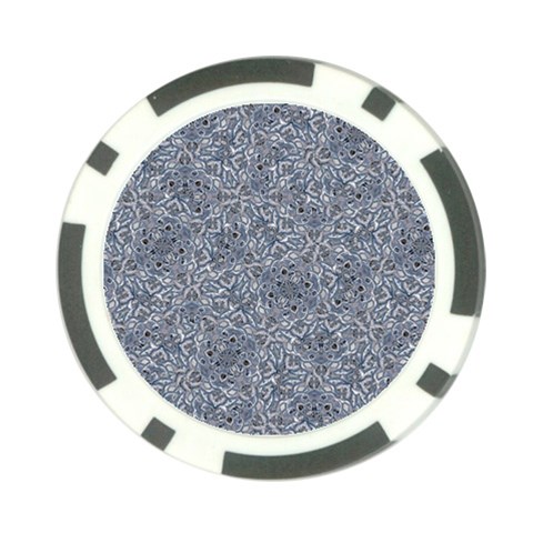 Blue Ornament Complex Mosaic Print Pattern Poker Chip Card Guard from ArtsNow.com Back