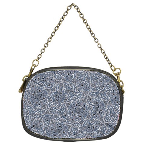 Blue Ornament Complex Mosaic Print Pattern Chain Purse (Two Sides) from ArtsNow.com Back