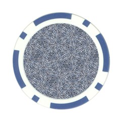 Blue Ornament Complex Mosaic Print Pattern Poker Chip Card Guard (10 pack) from ArtsNow.com Front