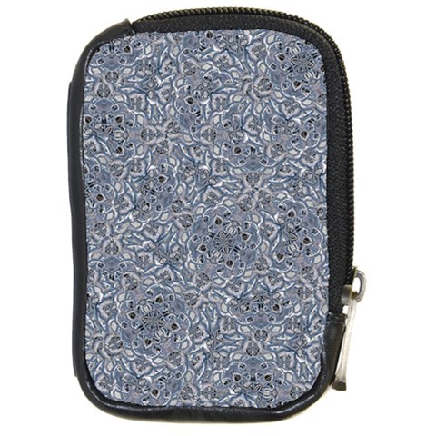 Blue Ornament Complex Mosaic Print Pattern Compact Camera Leather Case from ArtsNow.com Front